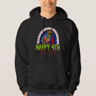 Gelukkig 4 juli Dinosaur Rex Rainbow American F Hoodie