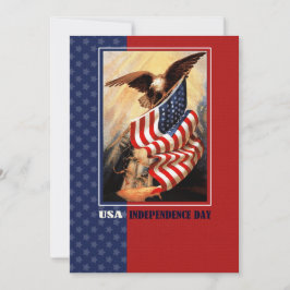 Gelukkig 4 juli.  Eagle en USA Flag Kaart