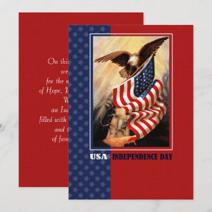 Gelukkig 4 juli. Eagle en USA Flag Kaart