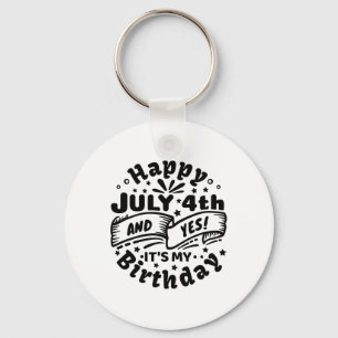 Gelukkig 4 juli en ja, het is mijn verjaardag 4 ju sleutelhanger
