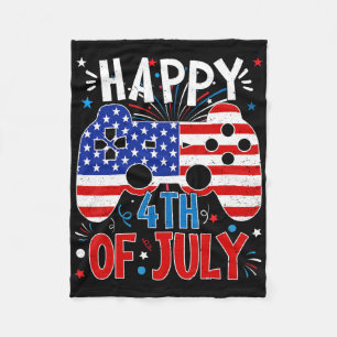 Gelukkig 4 juli gamen Patriotische Amerikaanse vla Fleece Deken