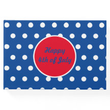 Gelukkig 4 juli gastenboek (blauw, wit & rood)