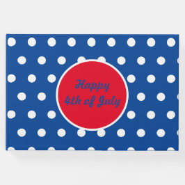 Gelukkig 4 juli gastenboek (blauw, wit & rood)