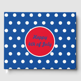 Gelukkig 4 juli gastenboek (blauw, wit & rood)