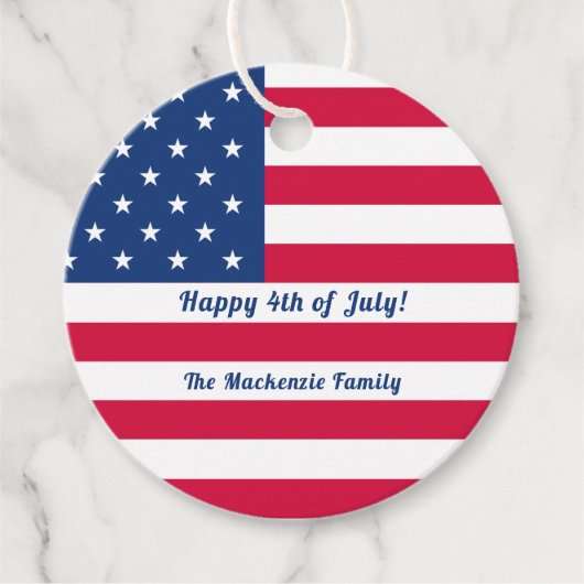 Gelukkig 4 juli | Gepersonaliseerde Amerikaanse vl Bedankjes Labels (Voorkant)