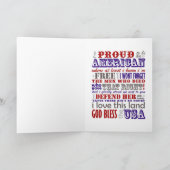 Gelukkig 4 juli gevouwen Wenskaart Bedankkaart (Binnen)