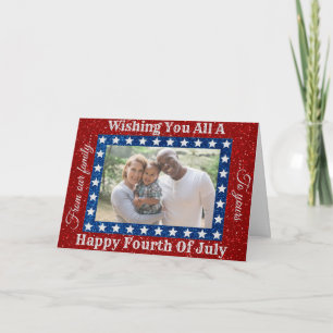 Gelukkig 4 juli Glitter Fotokaart Kaart