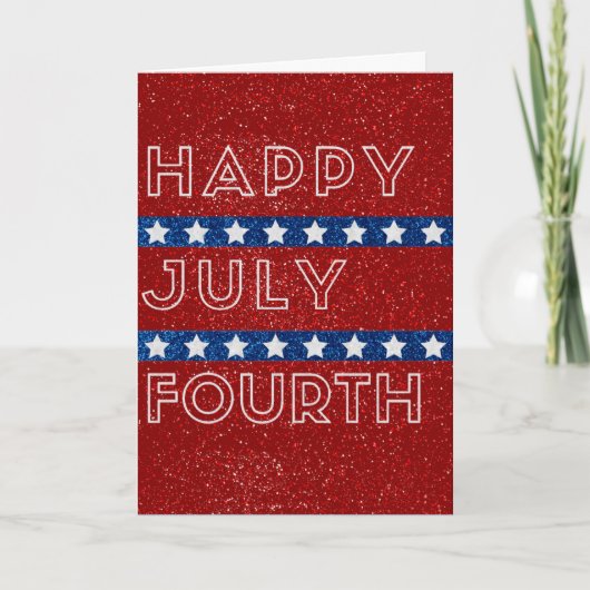 Gelukkig 4 juli glitterkaart kaart (Voorkant)