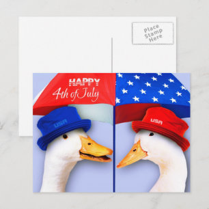 Gelukkig 4 juli. Grappige Patriottische Eenden Briefkaart