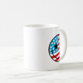 Gelukkig 4 juli Groovy Smile Face Rood Wit Blauw Koffiemok (Voorkant rechts)