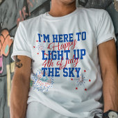 Gelukkig 4 juli hier om de hemel te verlichten t-shirt