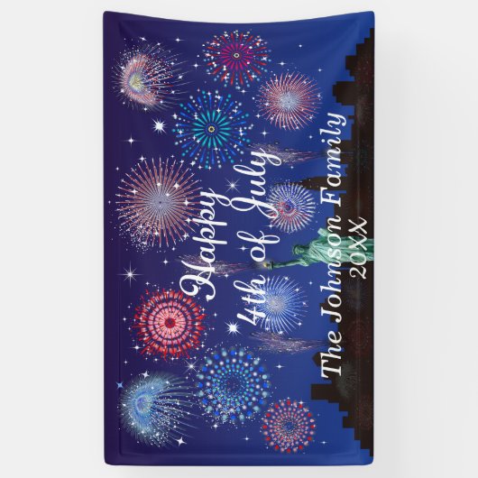 Gelukkig 4 juli in New York Spandoek (Verticaal)