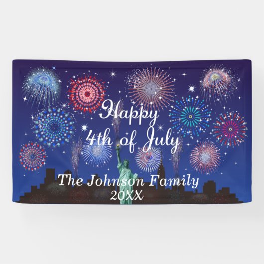 Gelukkig 4 juli in New York Spandoek (Horizontaal)