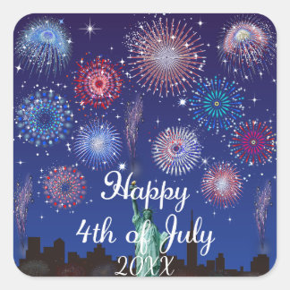 Gelukkig 4 juli in New York Vierkante Sticker