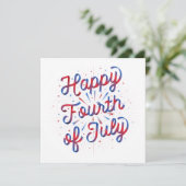 Gelukkig 4 juli Kaart 5.25 (Rode/blauwe gradiënt) (Staand voorkant)