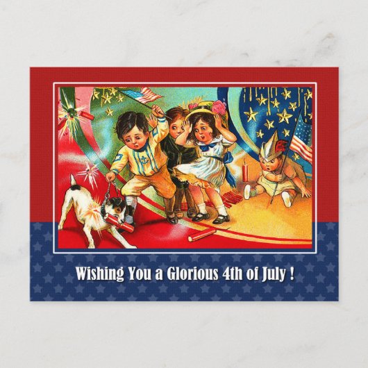 Gelukkig 4 juli.  Kinder Briefkaart (Voorkant)