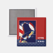 Gelukkig 4 juli.  Liberty Bell Magneet (Voorkant / Achterkant)