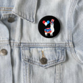 Gelukkig 4 juli Llama knop Ronde Button 5,7 Cm (In situ)