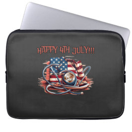 Gelukkig 4 juli, medisch, stethoscoop laptop sleeve