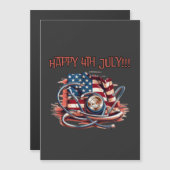 Gelukkig 4 juli, medisch, stethoscoop magnetische uitnodiging (Voorkant / Achterkant)