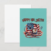 Gelukkig 4 juli, medisch, stethoscoop RSVP kaartje (Voorkant / Achterkant)