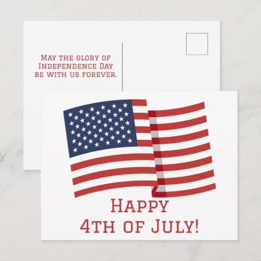 Gelukkig 4 juli Onafhankelijkheidsdag feest  Briefkaart (Voorkant / Achterkant)