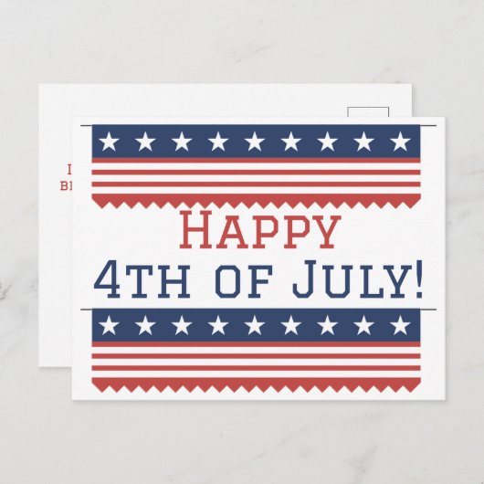 Gelukkig 4 juli Onafhankelijkheidsdag feestje  Briefkaart (Voorkant / Achterkant)