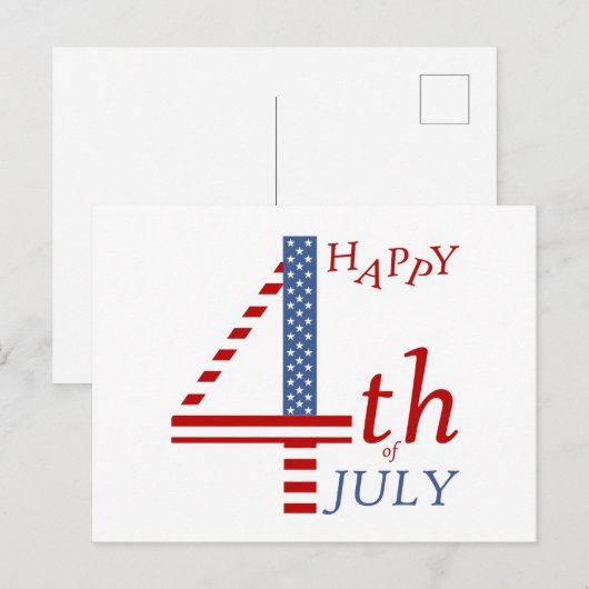 Gelukkig 4 juli Onafhankelijkheidsdag groet Uitnodiging Briefkaart (Voorkant / Achterkant)