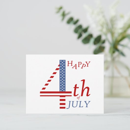 Gelukkig 4 juli Onafhankelijkheidsdag groet Uitnodiging Briefkaart (Staand voorkant)