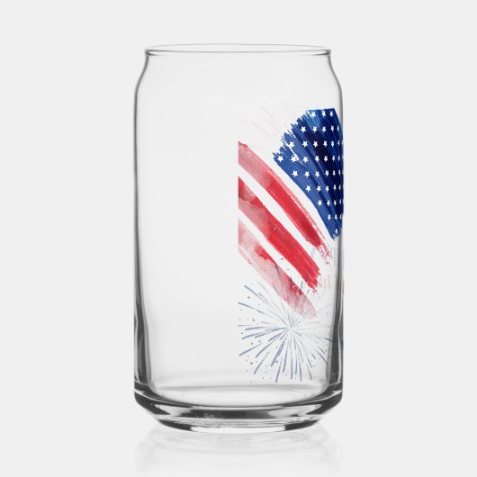 Gelukkig 4 juli Onafhankelijkheidsdag USA Party Blikvorm Glas (Rechts)
