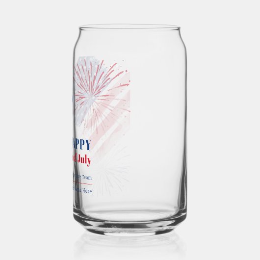 Gelukkig 4 juli Onafhankelijkheidsdag USA Party Blikvorm Glas (Links)