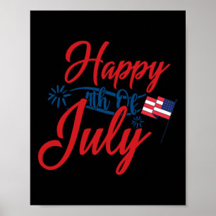 Gelukkig 4 juli Patriottisch Amerika Onafhankelijk Poster