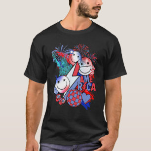 Gelukkig 4 juli Patriottisch Amerika Onafhankelijk T-shirt