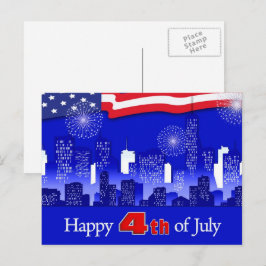 Gelukkig 4 juli. patriottisch briefkaart