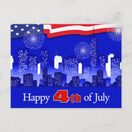 Gelukkig 4 juli. patriottisch briefkaart