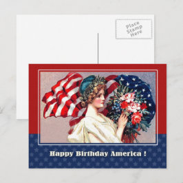 Gelukkig 4 juli. patriottisch design briefkaart