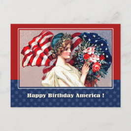 Gelukkig 4 juli.  patriottisch design briefkaart