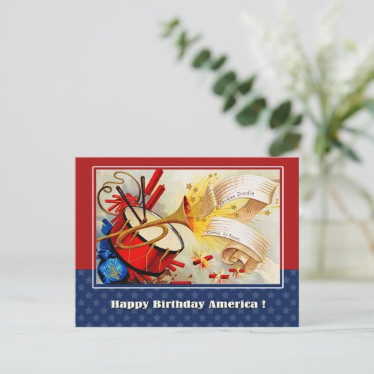 Gelukkig 4 juli.  patriottisch design briefkaart (Staand voorkant)