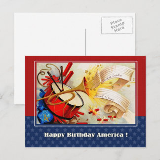 Gelukkig 4 juli.  patriottisch design briefkaart