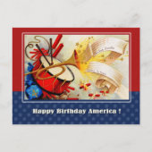 Gelukkig 4 juli.  patriottisch design briefkaart (Voorkant)