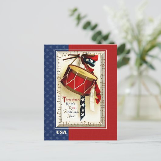 Gelukkig 4 juli. patriottisch design briefkaart (Staand voorkant)