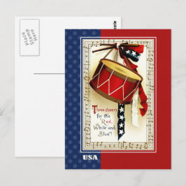 Gelukkig 4 juli. patriottisch design briefkaart