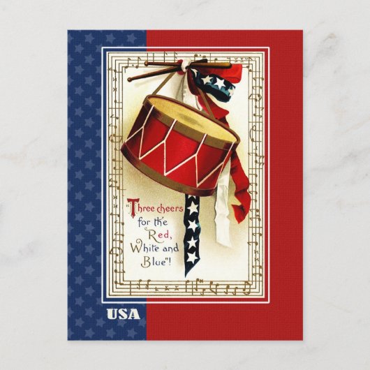 Gelukkig 4 juli. patriottisch design briefkaart (Voorkant)