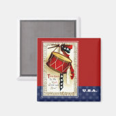 Gelukkig 4 juli.  patriottisch design magneet (Voorkant / Achterkant)