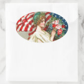 Gelukkig 4 juli. patriottisch design ovale sticker (Tas)