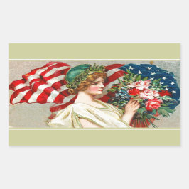 Gelukkig 4 juli. patriottisch design rechthoekige sticker