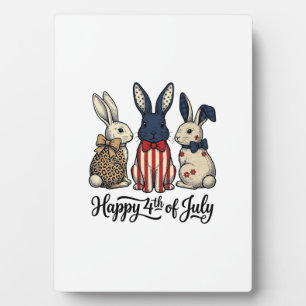 Gelukkig 4 juli Patriottisch Konijn Shirt Ontwerp_ Fotoplaat