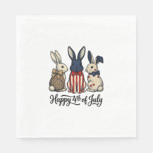 Gelukkig 4 juli Patriottisch Konijn Shirt Ontwerp_ Servet
