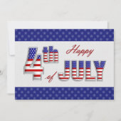 Gelukkig 4 juli. Patriottisch plat Wenskaart Kaart (Voorkant)