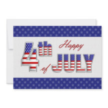 Gelukkig 4 juli. Patriottisch plat Wenskaart